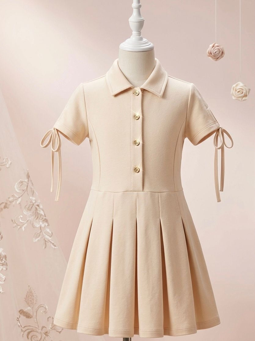 Robe Chemise Plissée Fille — Style Polo Chic 2-6 ans