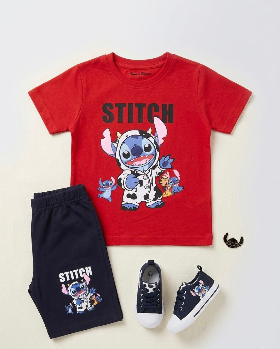 Ensemble Stitch Mixte T-shirt + Short — 2-8 ans