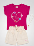 Ensemble Fille T-shirt Imprimé + Short Paperbag — 1-5 ans