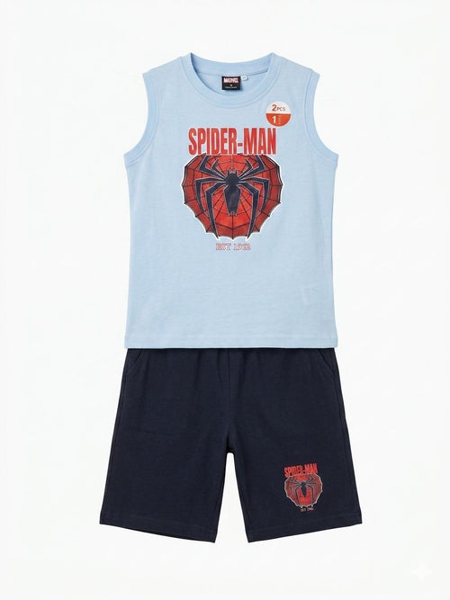 Ensemble Garçon Débardeur + Short Super-Héros — Style Comics 2-8 ans