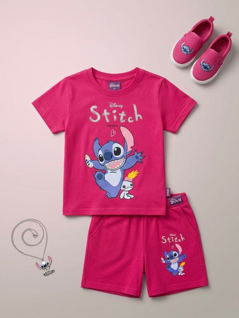 Ensemble Stitch Fille T-shirt + Short — 1-5 ans