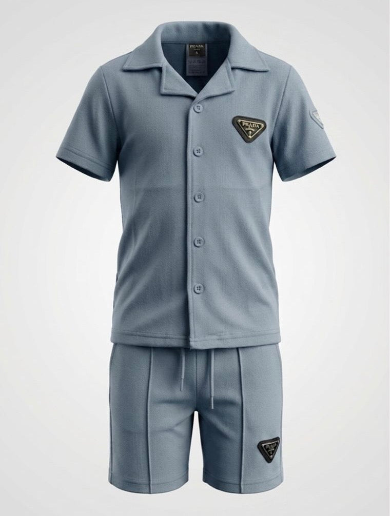 Ensemble Garçon PRADA Chemise + Short Style Luxe — 4-12 ans