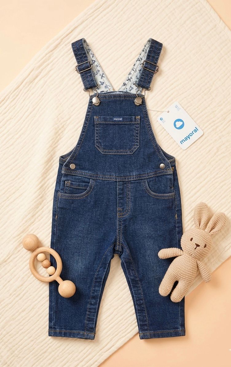 Salopette Bébé Mayoral en Jean Stretch — Unisexe 9-36 mois