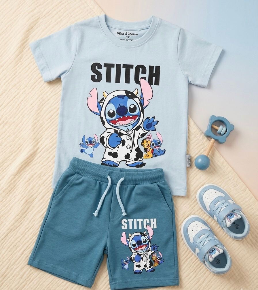 Ensemble Stitch Mixte T-shirt + Short — 2-8 ans