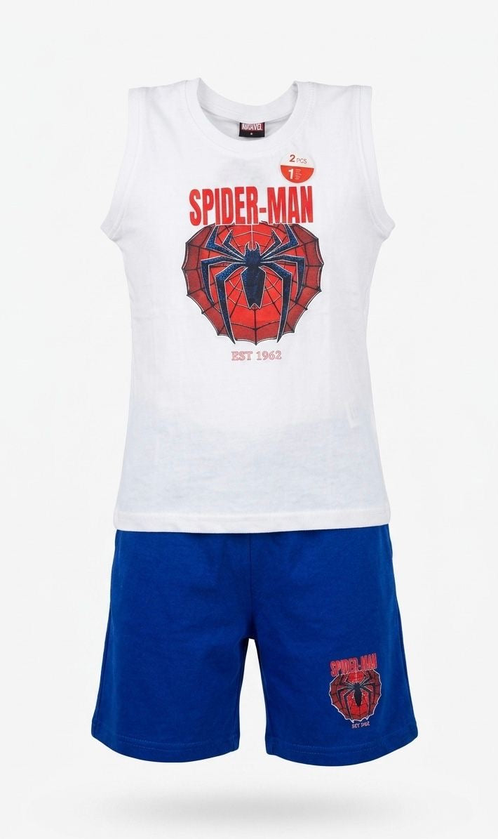 Ensemble Garçon Débardeur + Short Super-Héros — Style Comics 2-8 ans